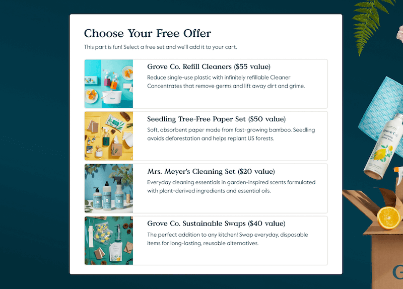 10 - grove free offers with purchase