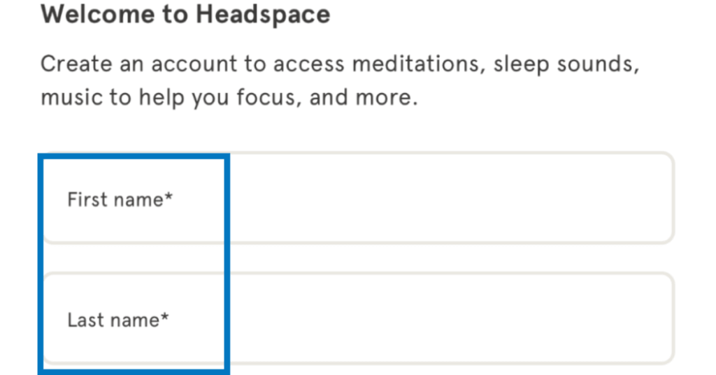 headspace required field