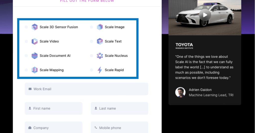 saas check boxes ux form design