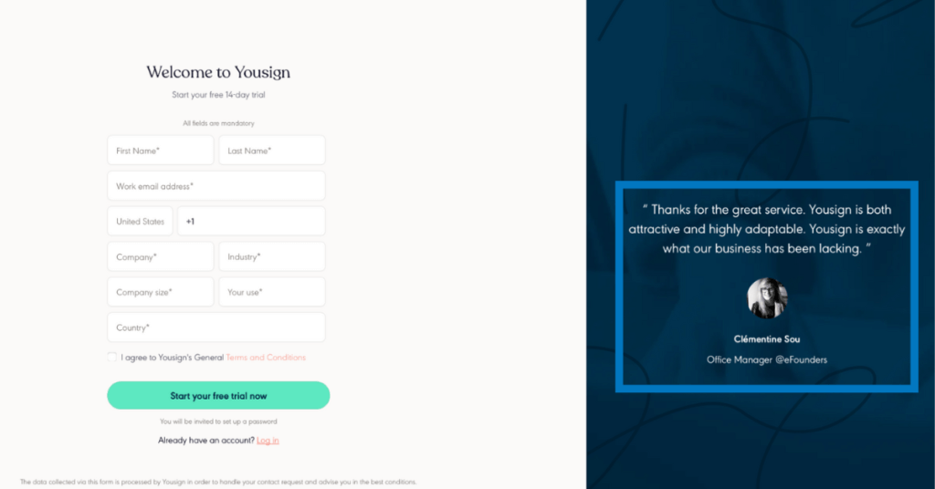 yousign form design