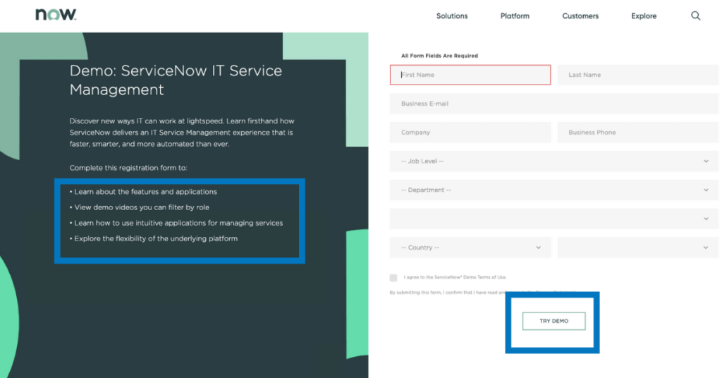 try demo button ux form design examples