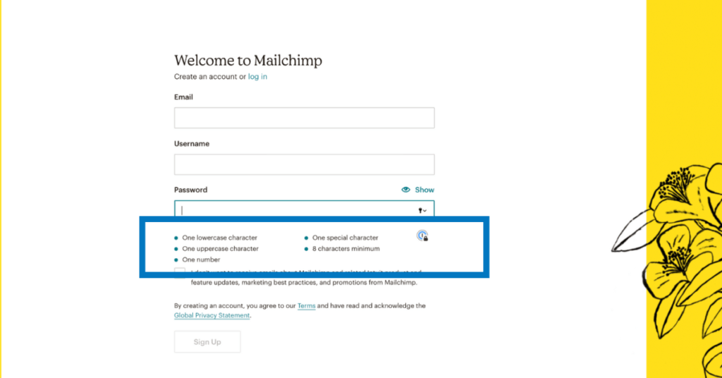 mailchimp form design example