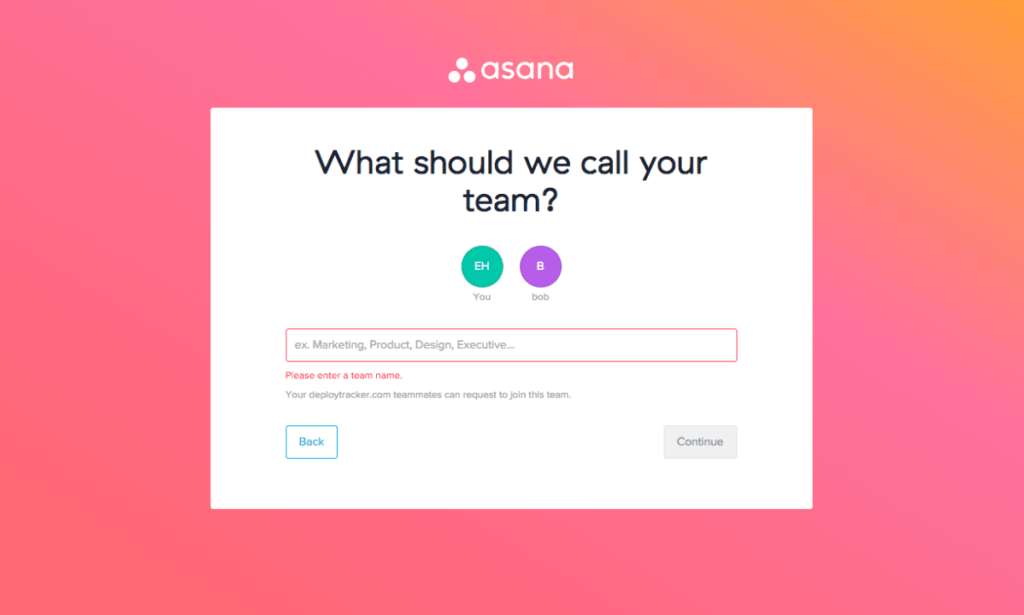 Personalization survey as part of Asana's best onboarding experiences