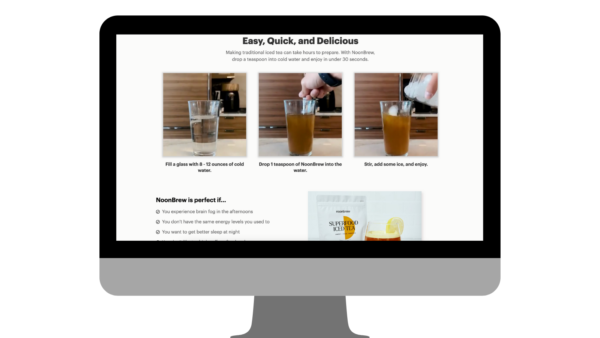 noon brew ecommerce product video example