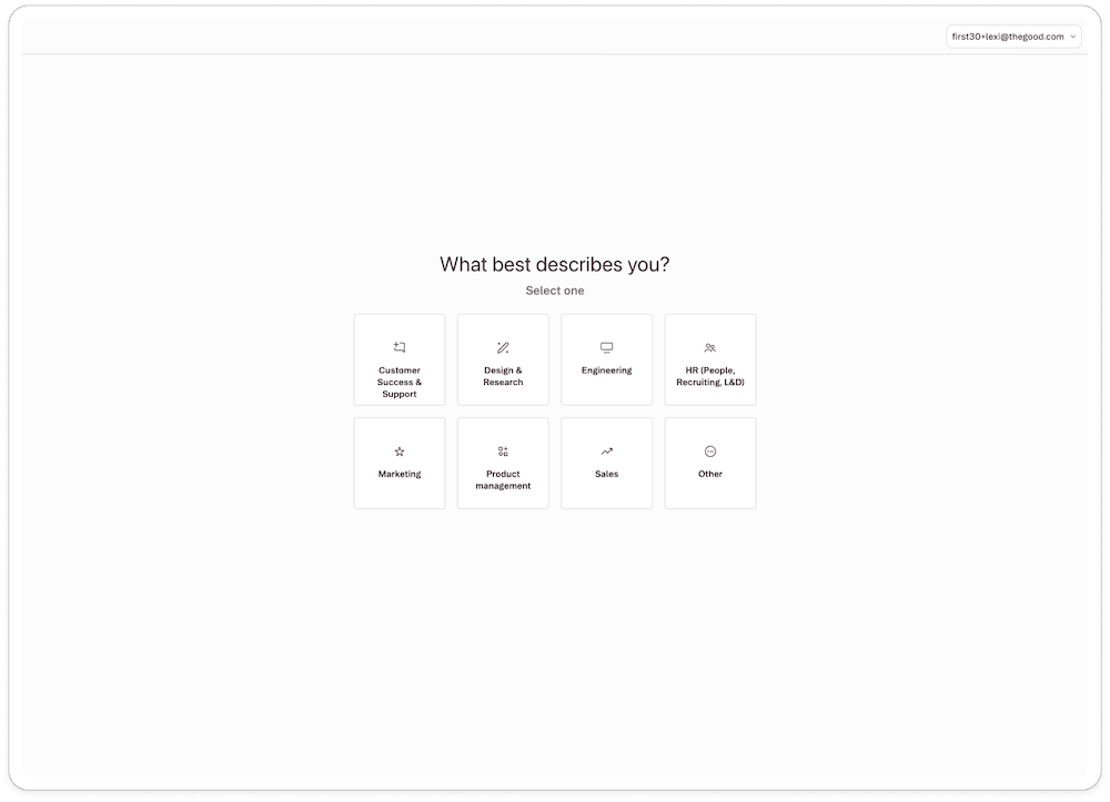 An example from Descript of how to not create personalize user onboarding traps.
