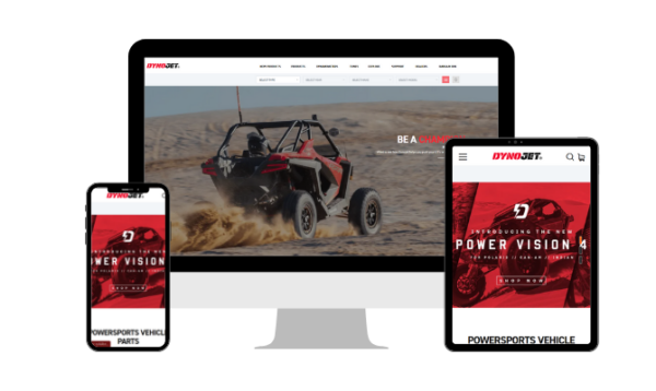 Dynojet website open on desktop and mobile devices