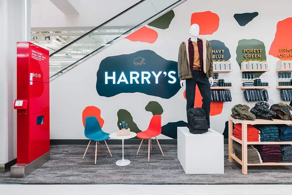 inside of a harrys store, a brand that avoids channel conflict