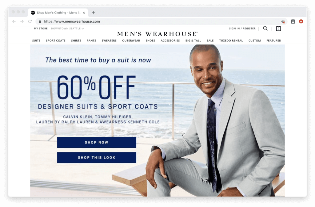 Men's wearhouse 60% off static offer 