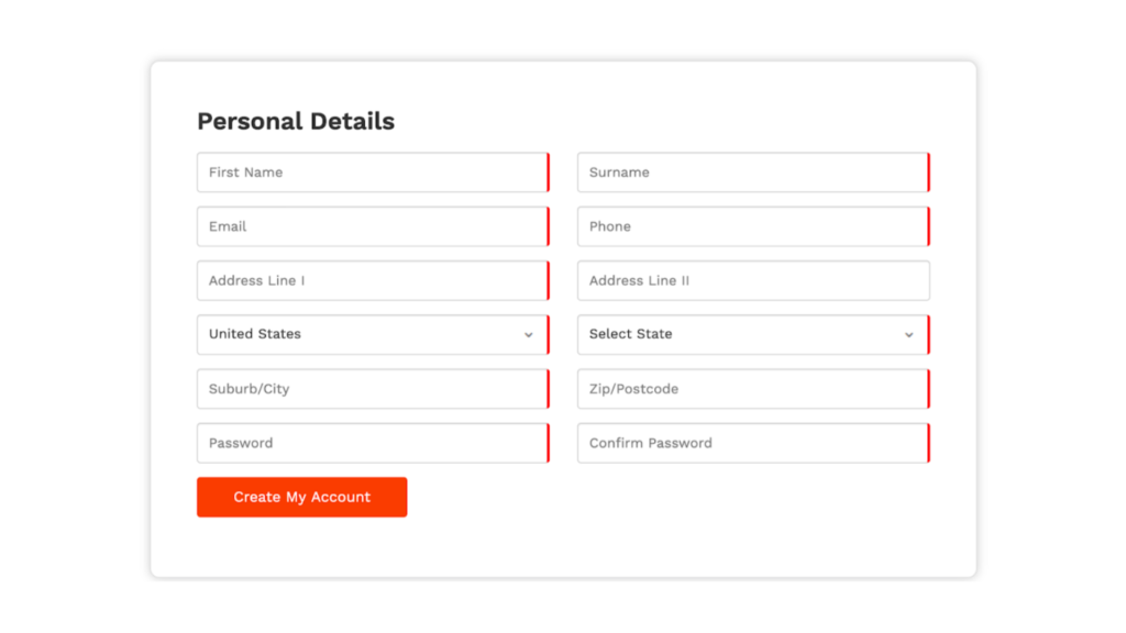 Example of a checkout form that might increase your shopping cart abandonment