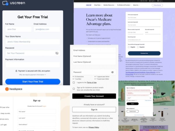 ux form design examples header