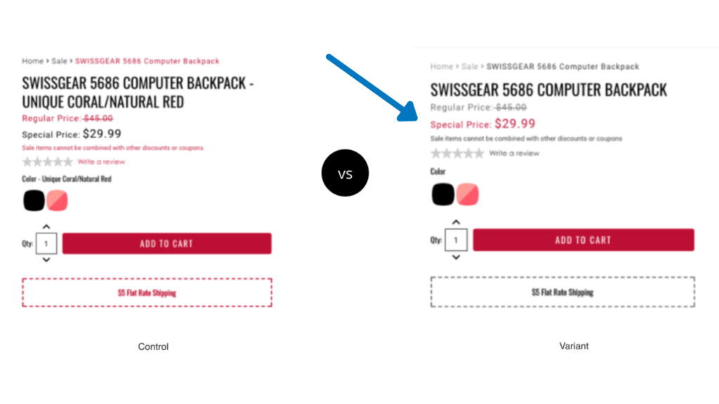 swiss gear a/b testing examples