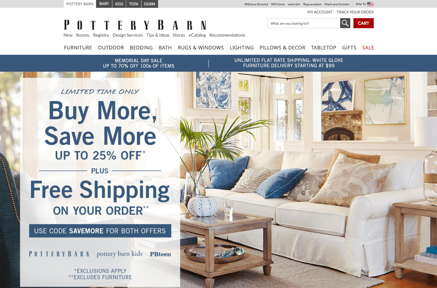 copy that converts pottery barn