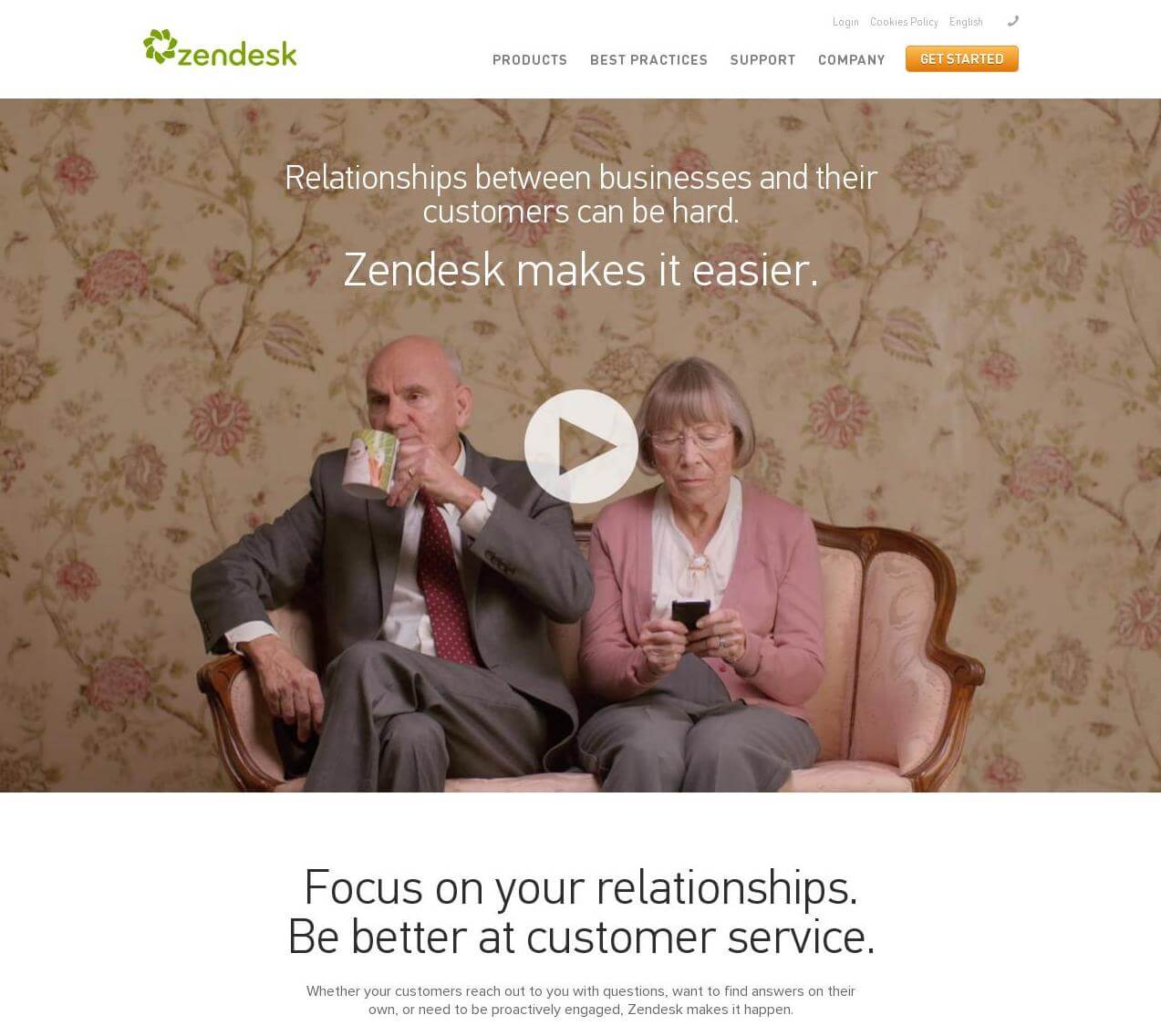 Zendesk copy that converts presents a simple problem and solution