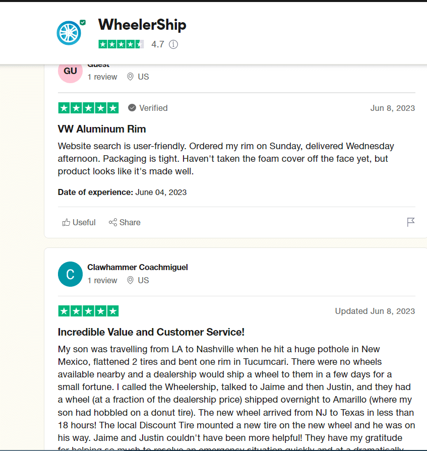 Wheelership review page