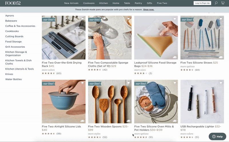 Food52 product page gifs