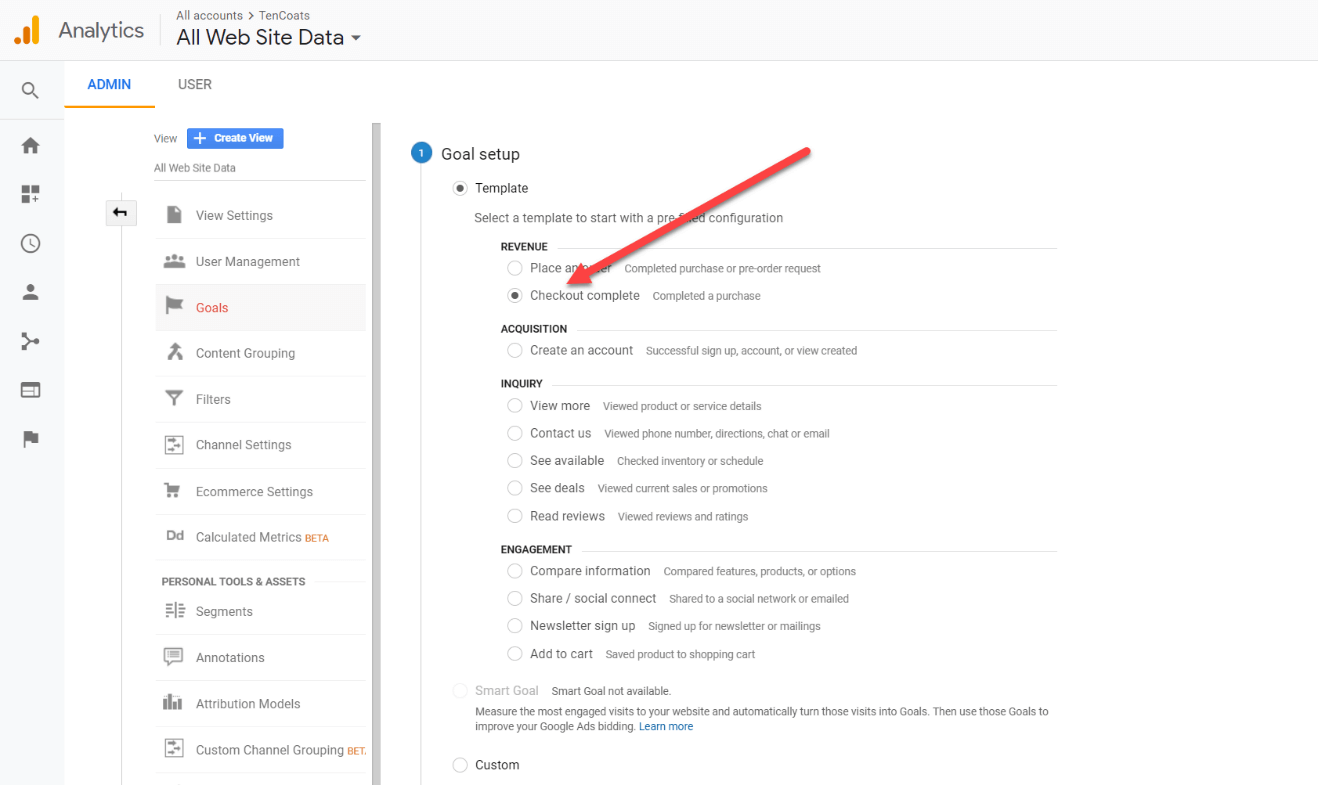 Google Analytics Goal Flow report step 4