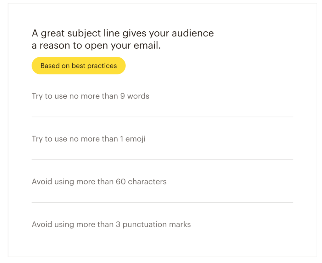 Mailchimp email subject line best practices