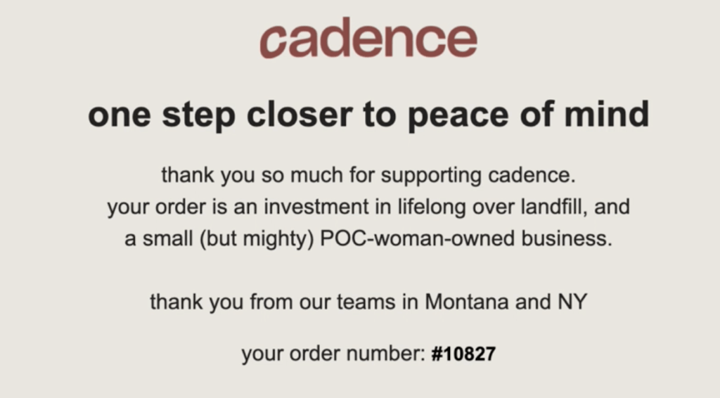 Candence email with one step closer to peace of mind copy