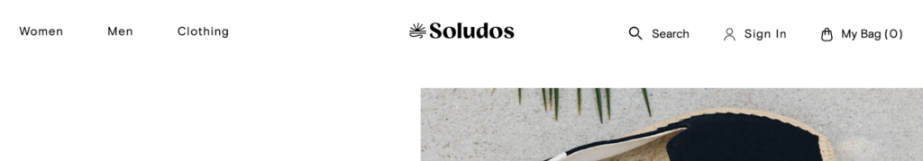 Soludos website navigation screenshot is a good example you can compare to when doing a cro audit