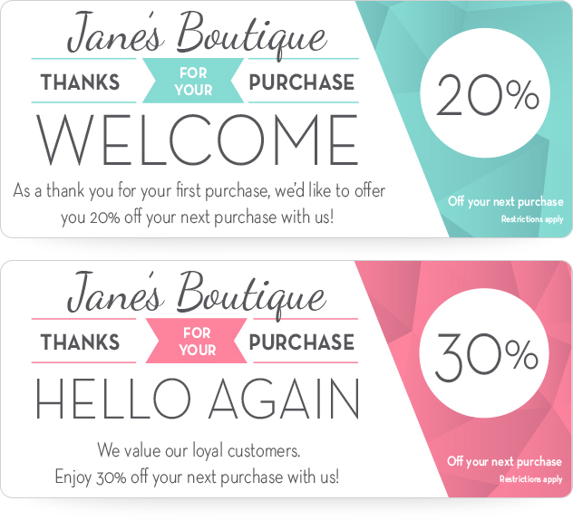 Jane's Boutique loyalty discount pricing