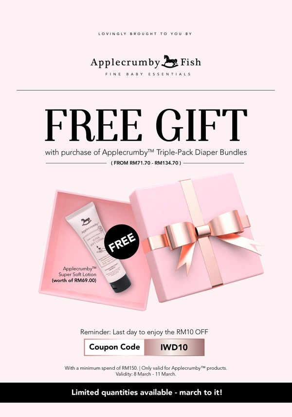 Free gift with purchase from Applecrumby Fish