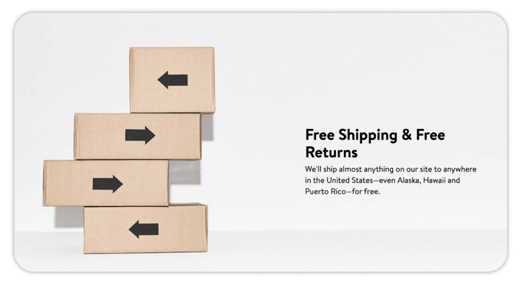 free shipping and free returns ecommerce sales strategies