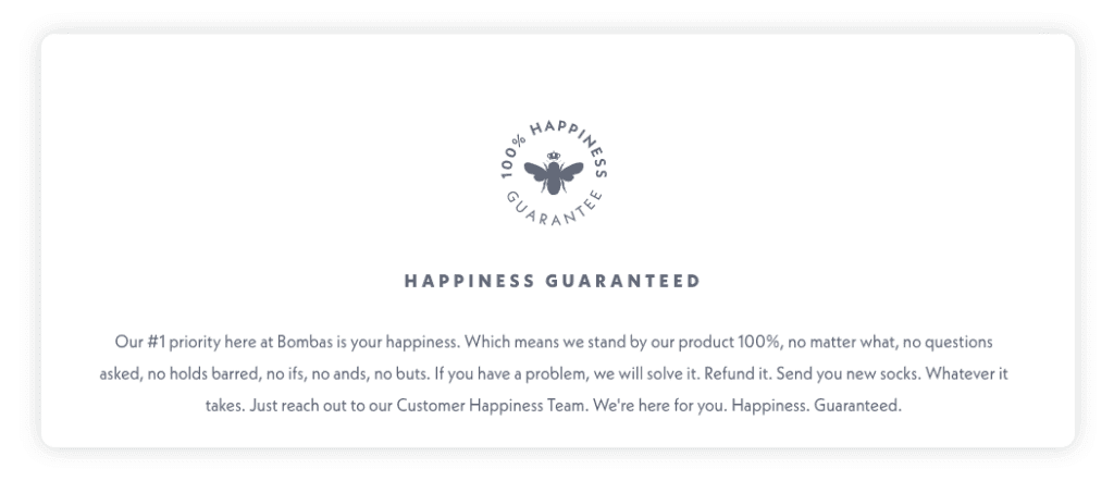 happpiness guarantee ecommerce sales strategies