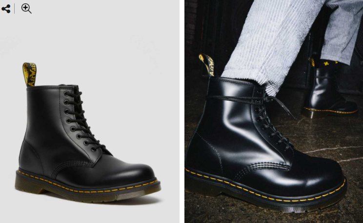 Dr. Martens textural product images