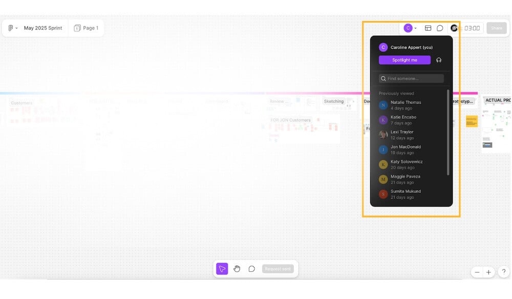 This image of Figma's real-time collaboration feature is a good example of an account expansion tactic.