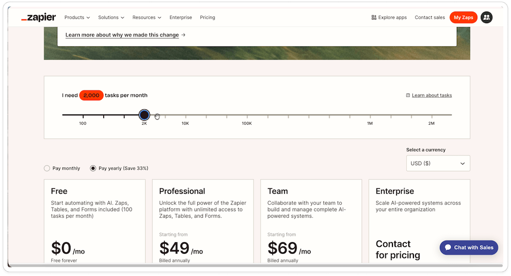 An example of a SaaS free trial pricing page that makes comprehension challenging.