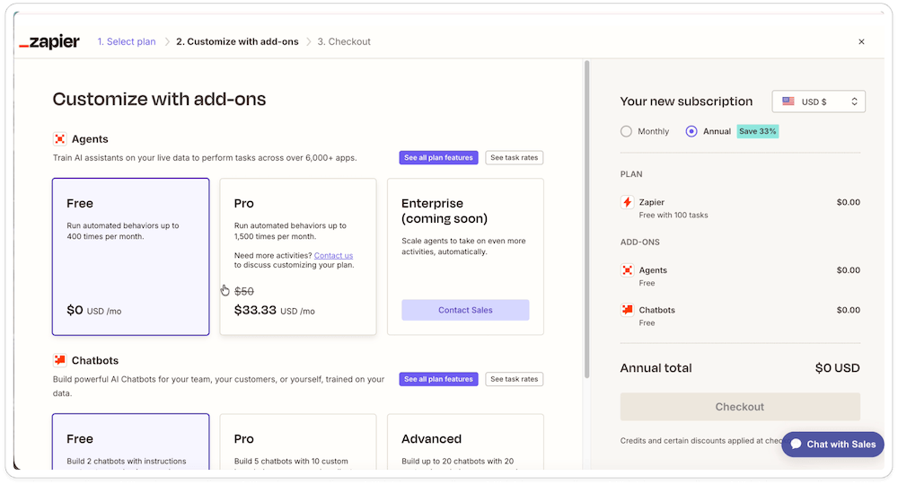 A second view of a challenging SaaS free trial pricing page.