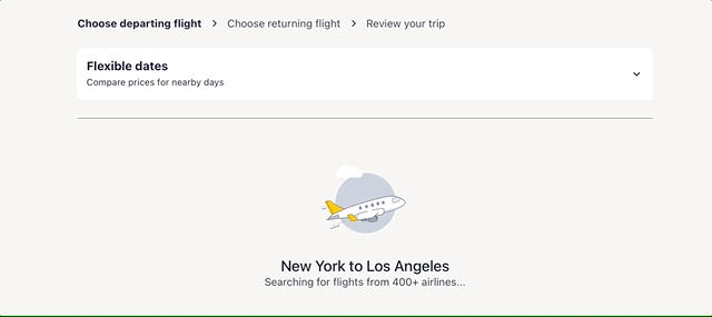 Expedia loading page design airplane