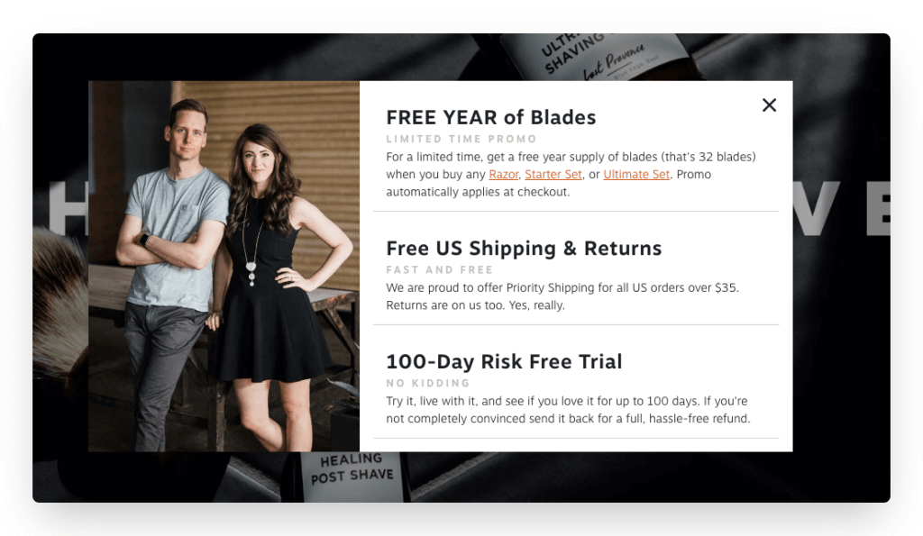 promotion example popup