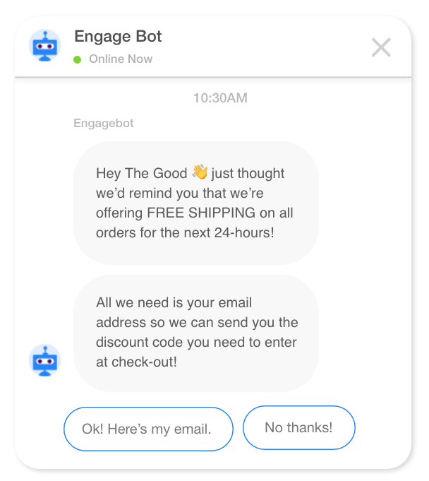 chatbot screenshot shows personalization