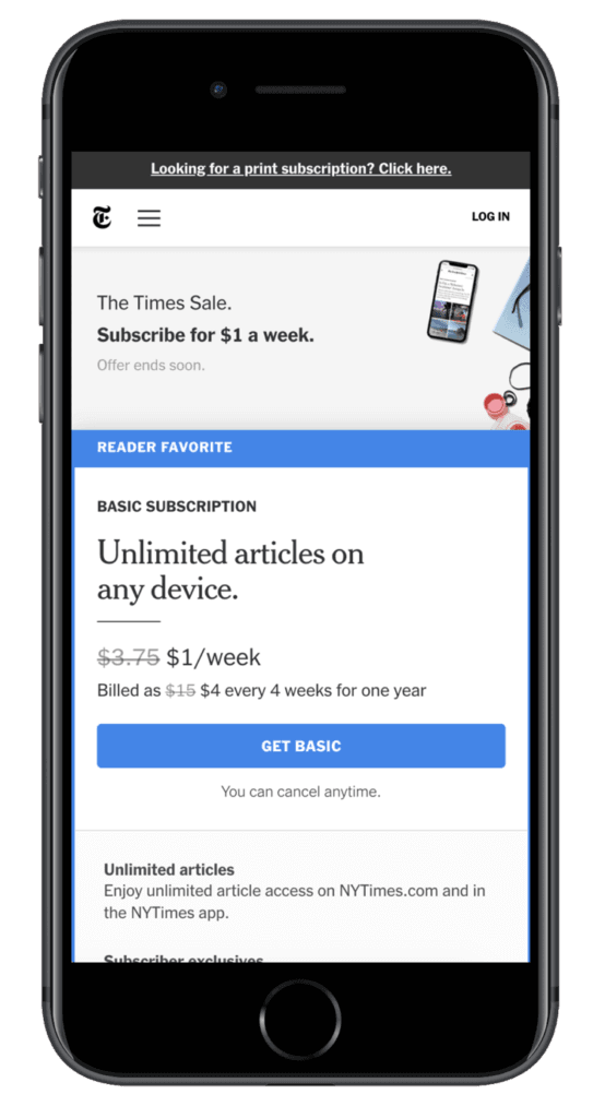 new york times limited time offers