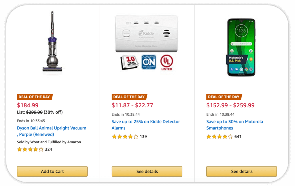 Amazon daily discounts are excellent sales promotion ideas