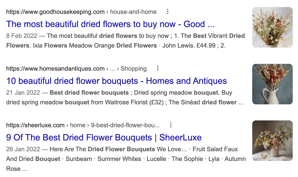 product recommendation listicle search on google