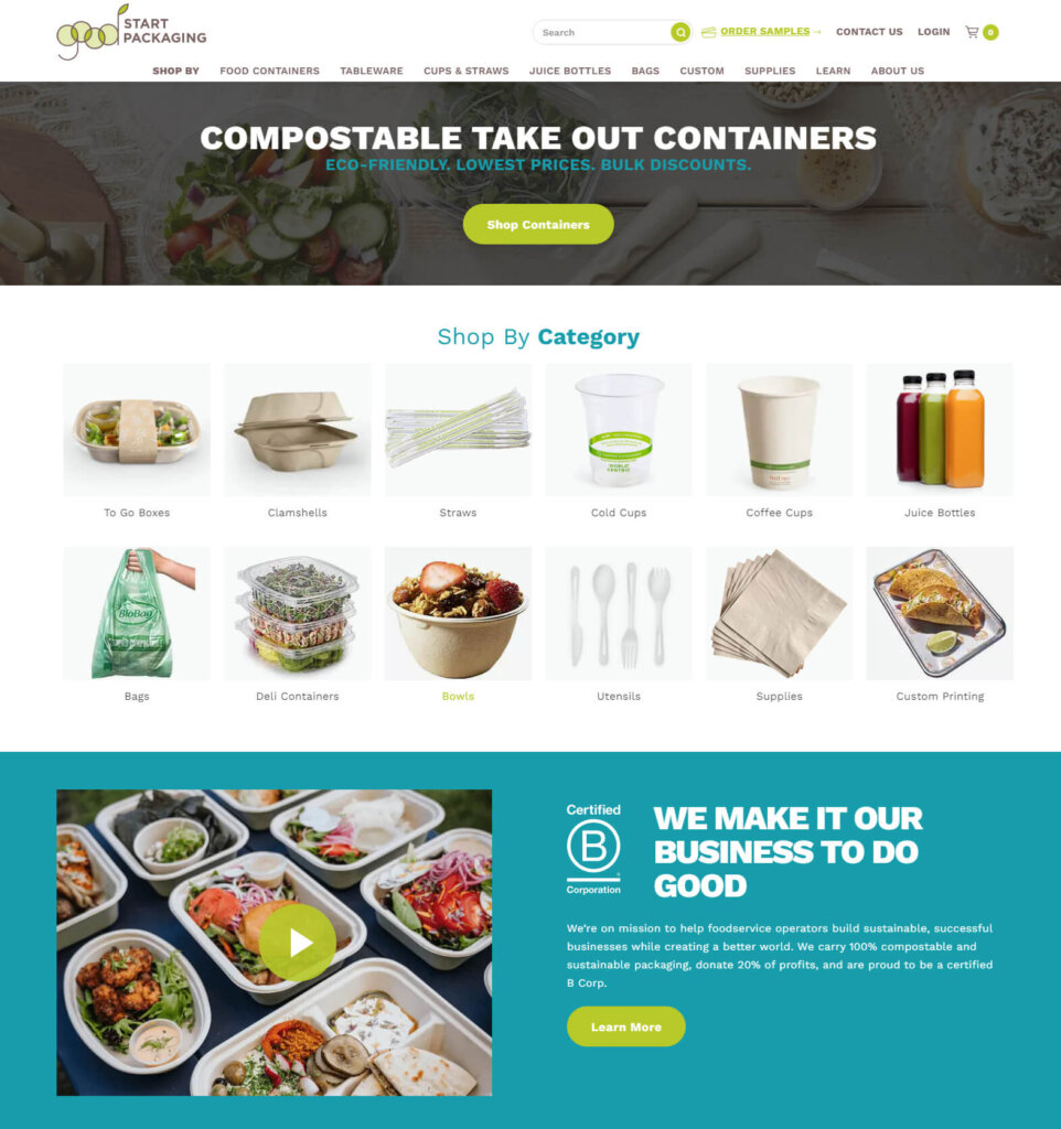 Good Start Packaging category page