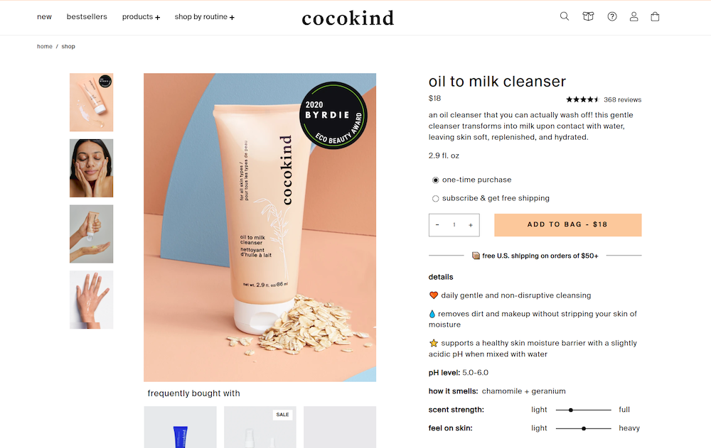 cocokind product landing page