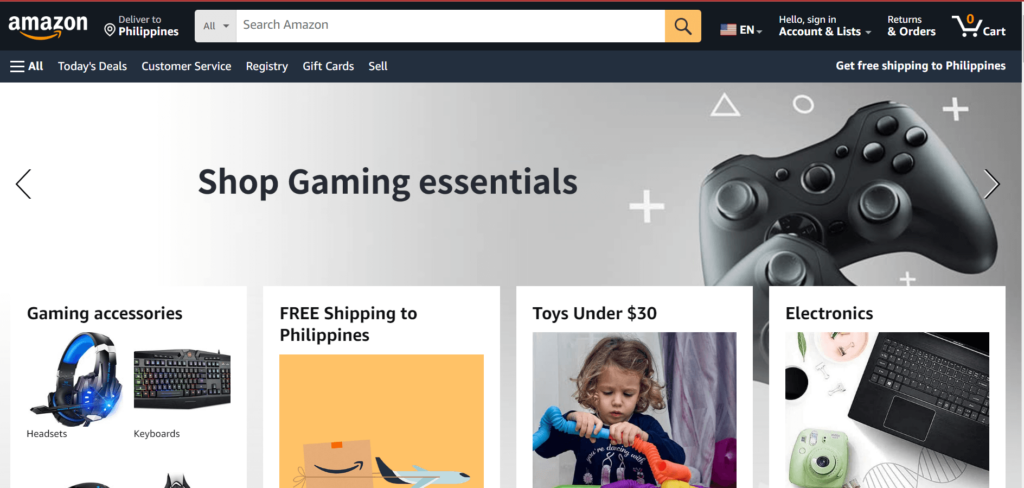 amazon homepage