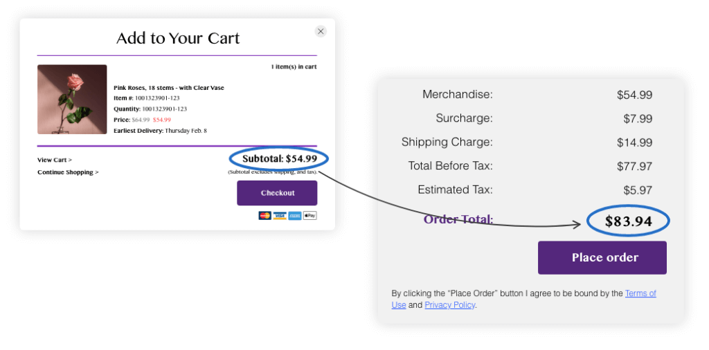 add to cart dark patterns doesn't properly show the costs