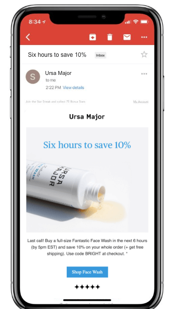 create urgency like Ursa Major through email