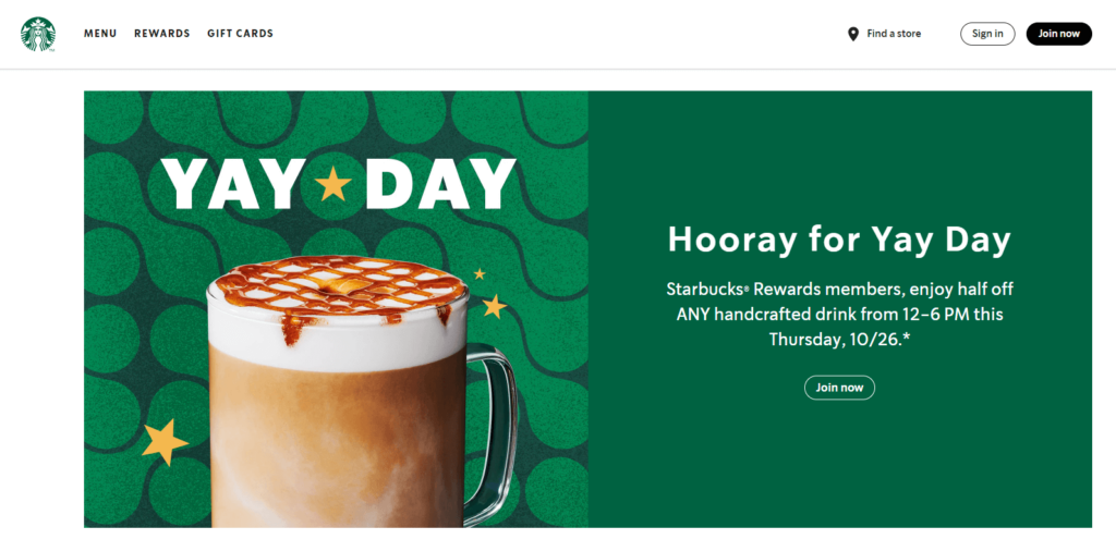 starbucks rewards page