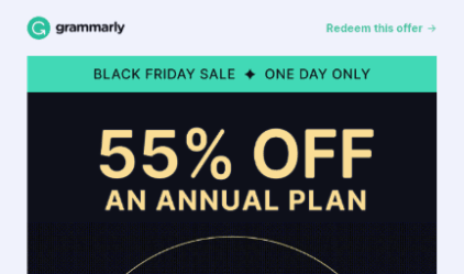 grammarly holiday email marketing sale