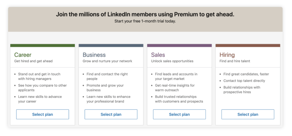 linkedin premium screenshot