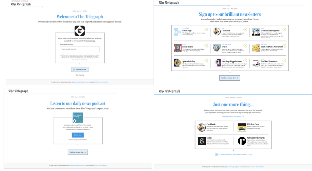 telegraph subscriber sign up digital experience