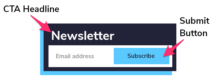 common email signup box in website footer