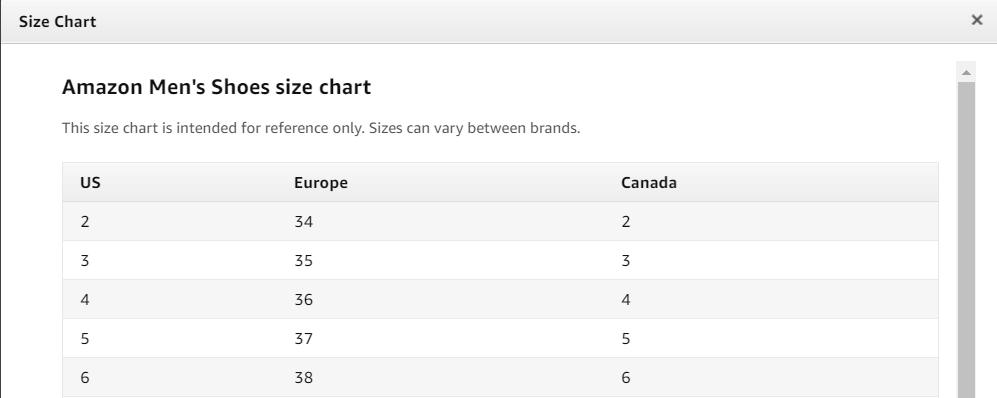 Reads Online Size Guide