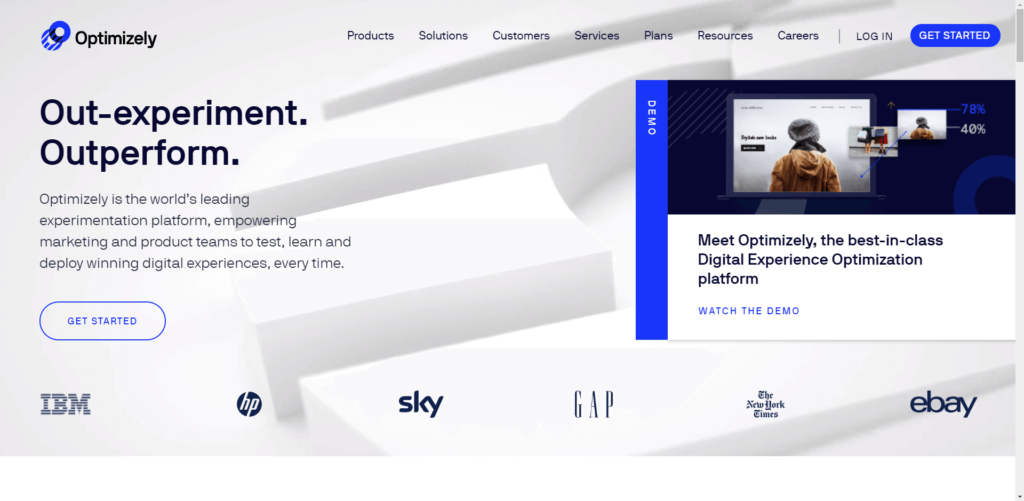 optimizely homepage