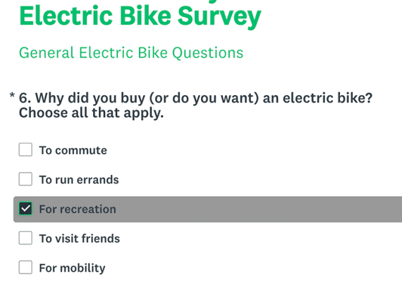 example of user survey to improve CRO for small businesses